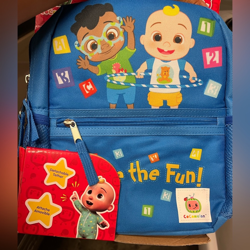 Cocomelon blue harness backpack (for toddler )